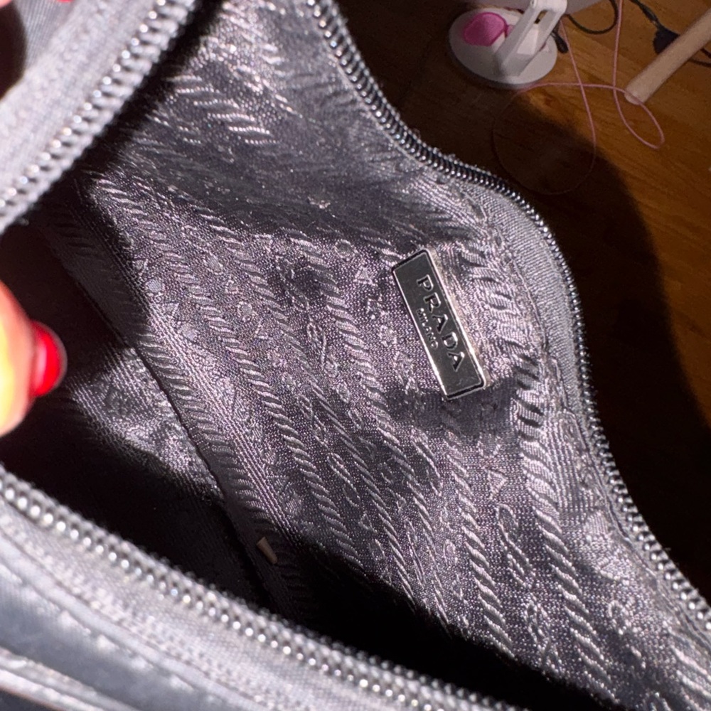 Prada Black Nylon Shoulder Bag with Triangle Logo - Picture 5 of 5